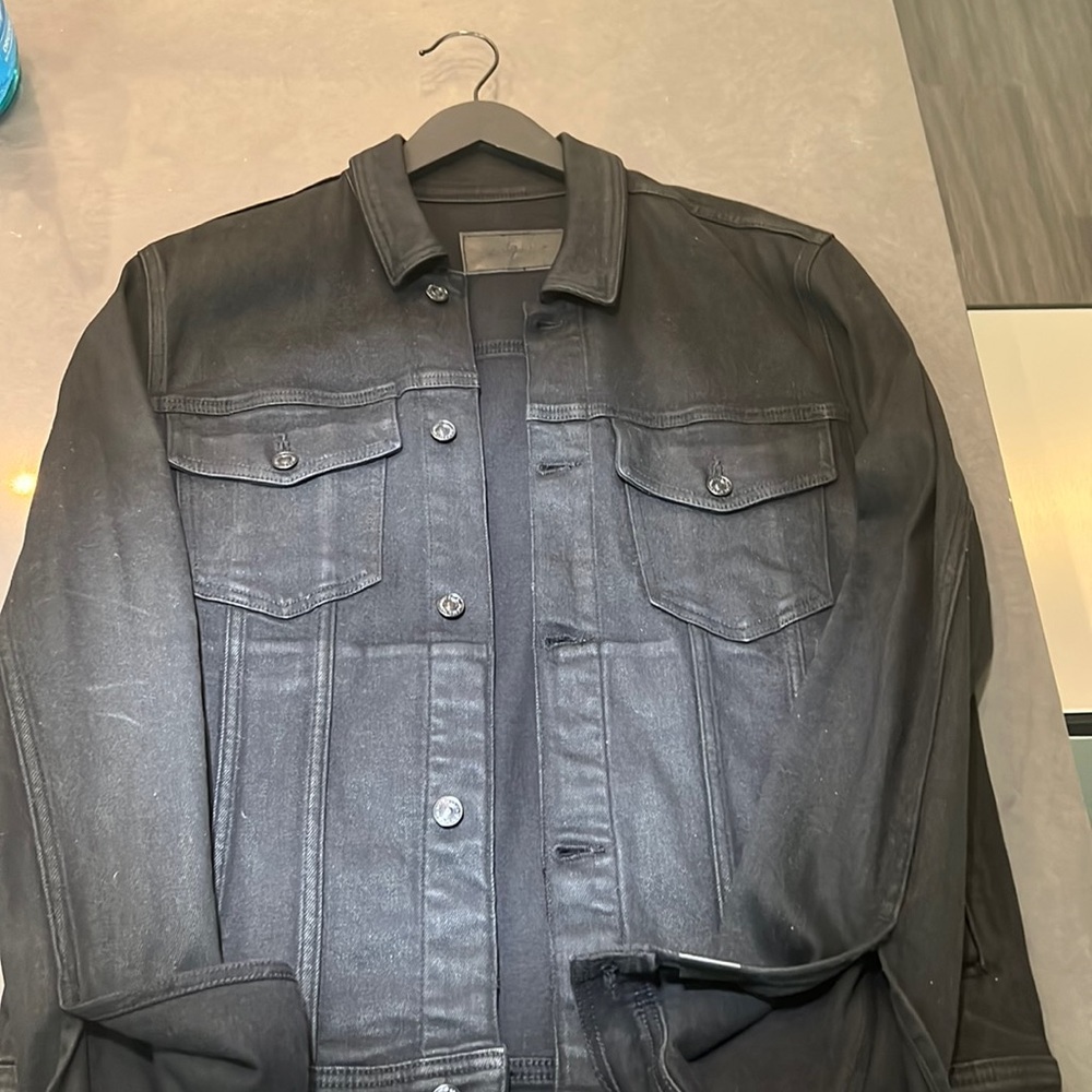 Seven Jeans Black Denim Jacket Large